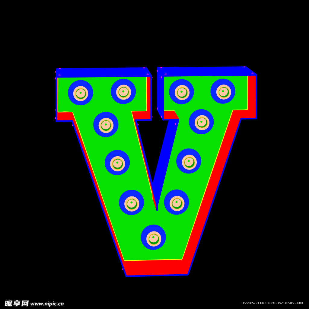 彩色立体字母