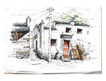 婺源古建筑手绘写生