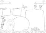 小学生 手抄报 黑白 线稿