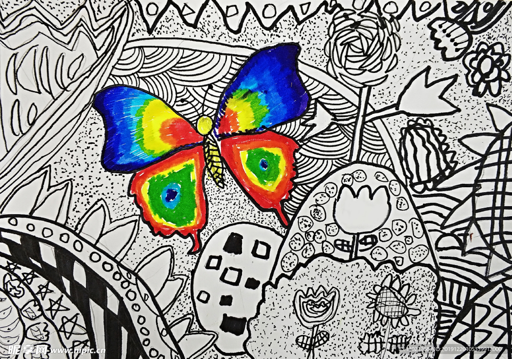 儿童画 蝴蝶