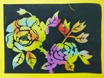 儿童画刮画 花朵 牡丹花