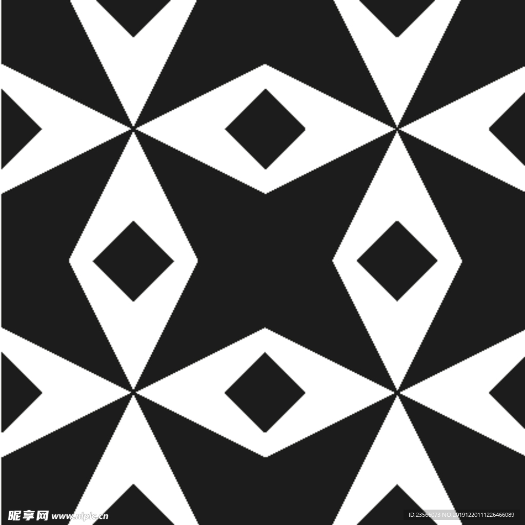 黑白简约花纹图案设计