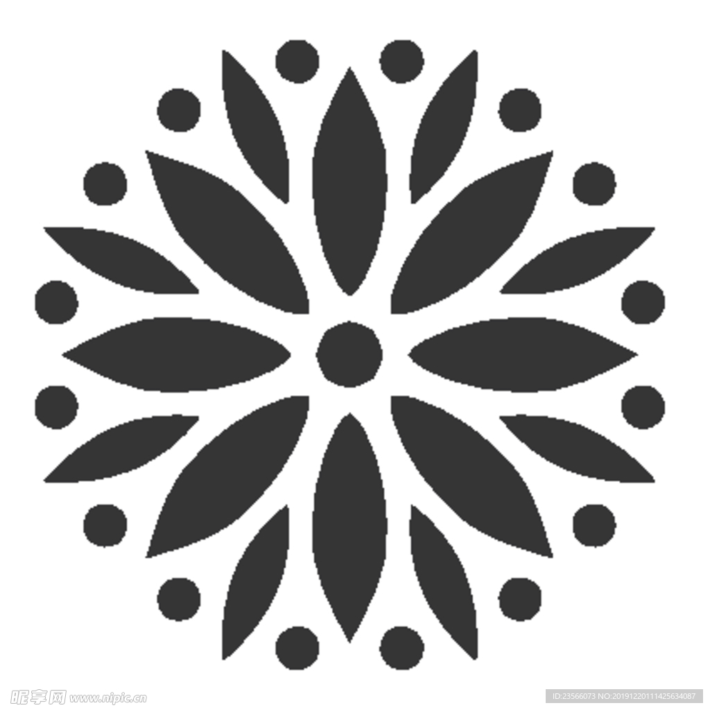 黑白简约花纹图案设计