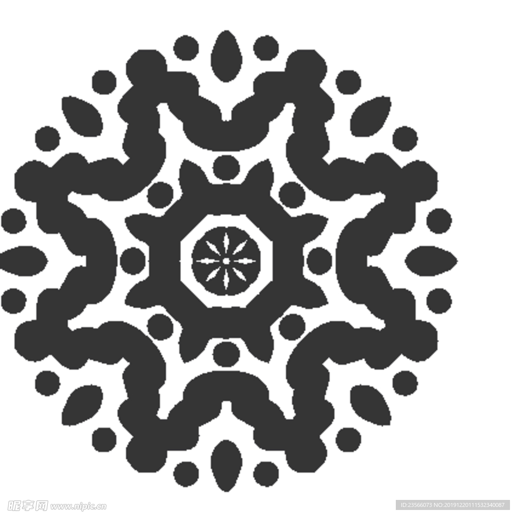 黑白简约花纹图案设计