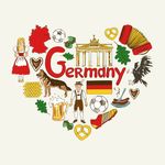 德国旅游手绘元素