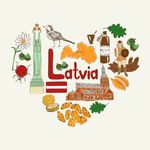 拉脱维亚旅游手绘元素