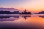山水与夕阳