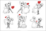 手绘可爱婚礼主题插画插图