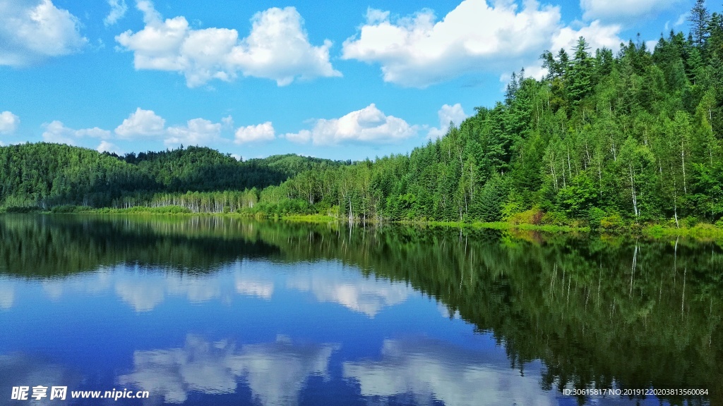 湖景 山色