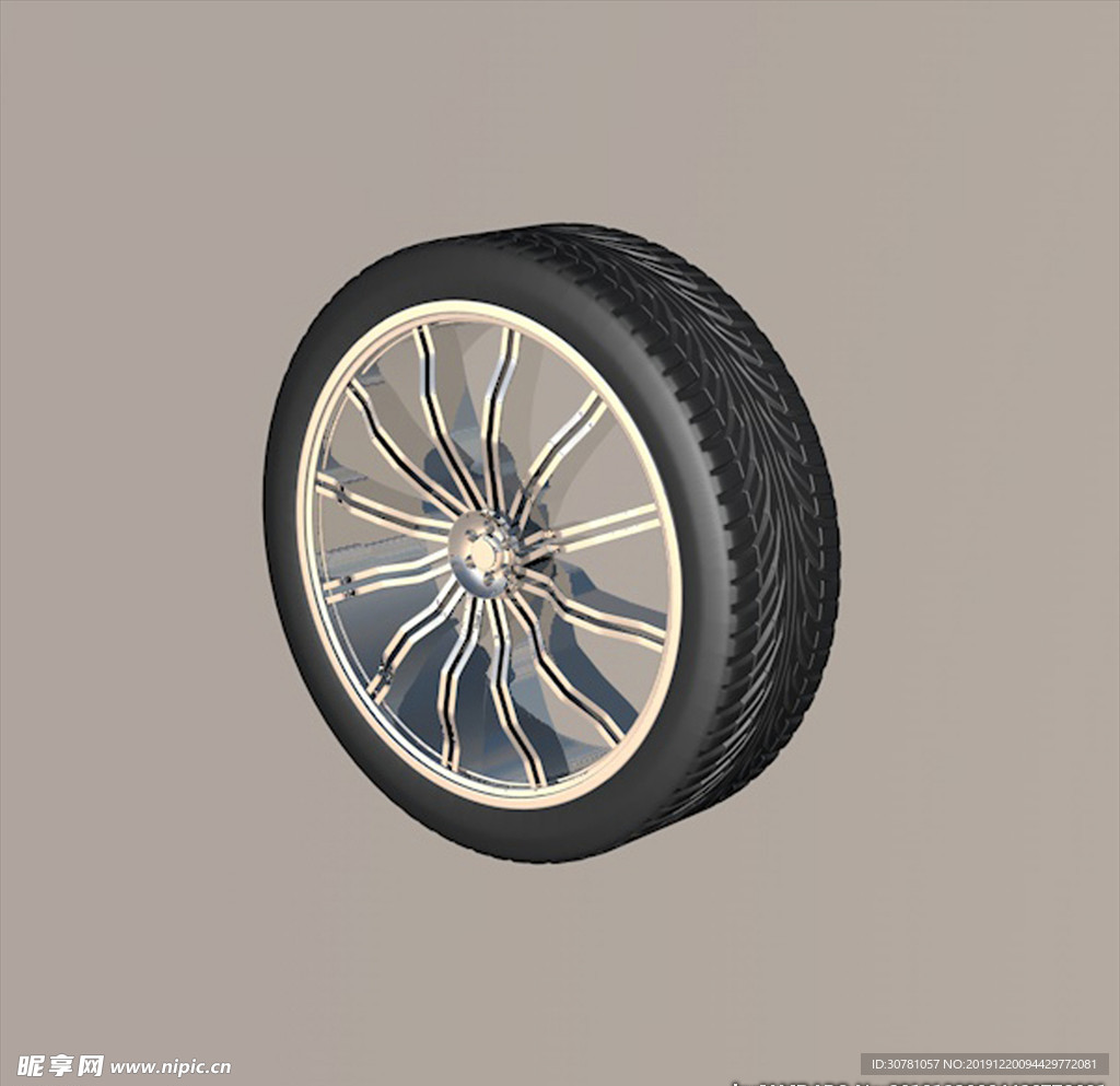 汽车轮胎跑车轮胎C4D模型3D