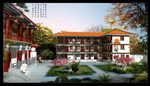 中式度假村鸟瞰图