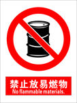 安全禁止标识牌-禁止放易燃物