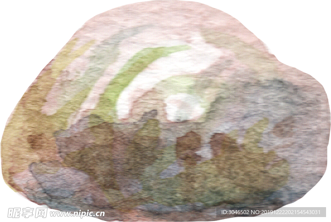 水彩石头免扣素材