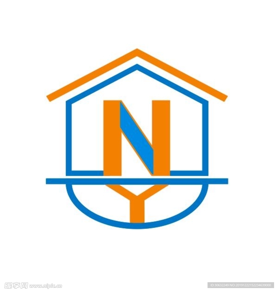 N Y 建筑 设计 logo