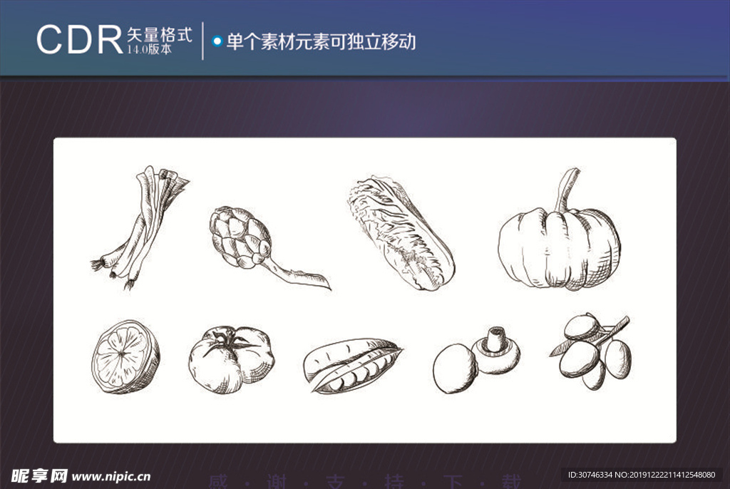 手绘果蔬