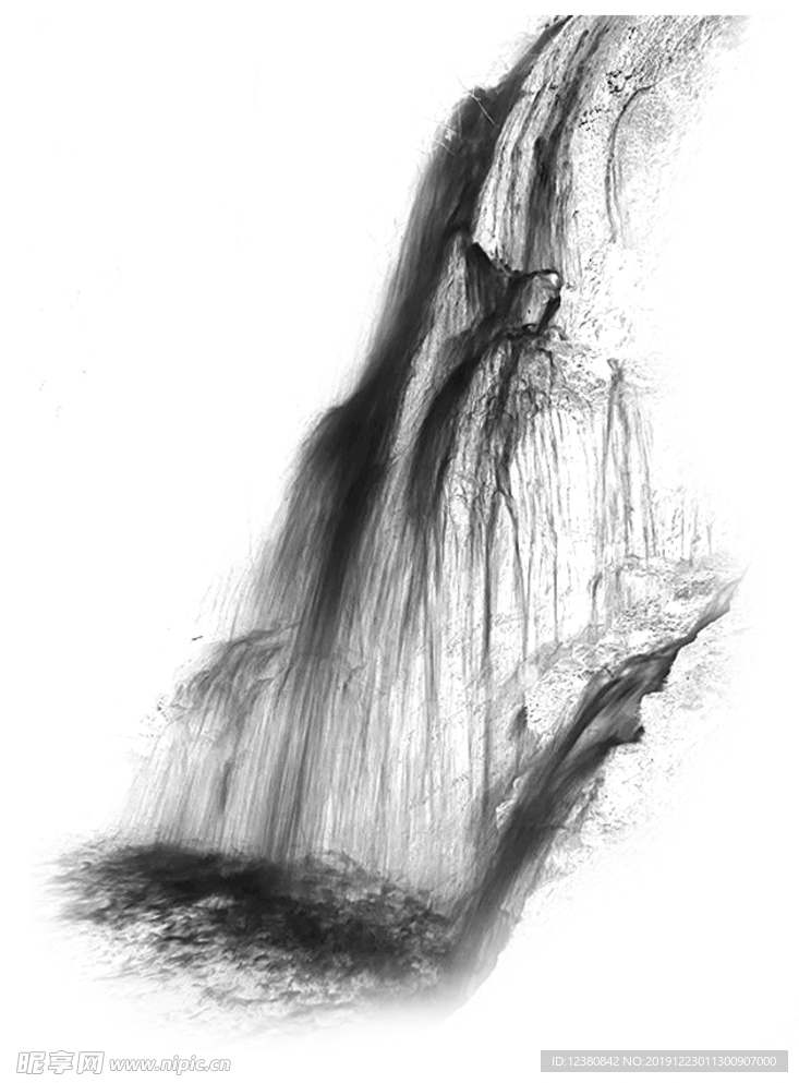 水墨瀑布流水