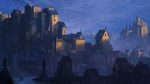 彩色城市插画背景建筑