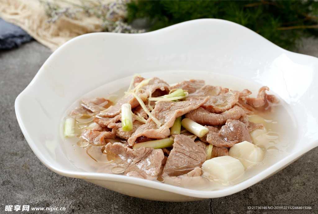 粥油浸驴肉片