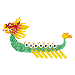 卡通山水端午节粽子划船龙舟