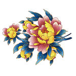 手绘花草 牡丹花园 元素素材