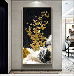 金箔山水玄关装饰画