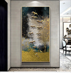 金箔山水玄关画