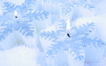 冬季大雪冰晶矢量背景