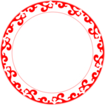 古典花纹红色剪纸图案