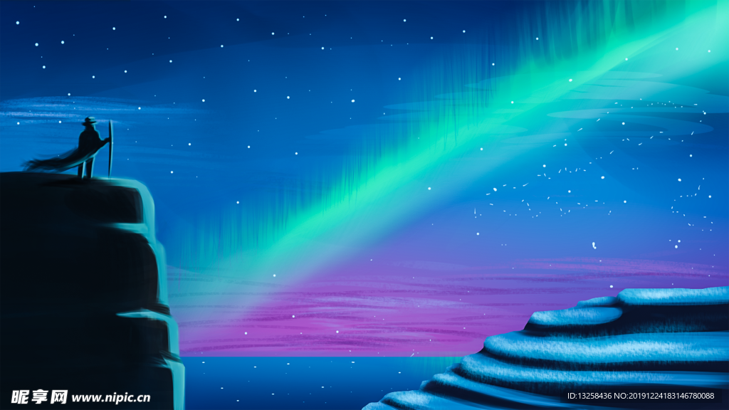 彩色插画人物背景