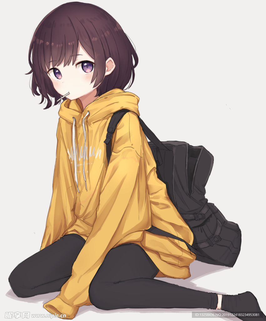 彩色人物插画动漫背景