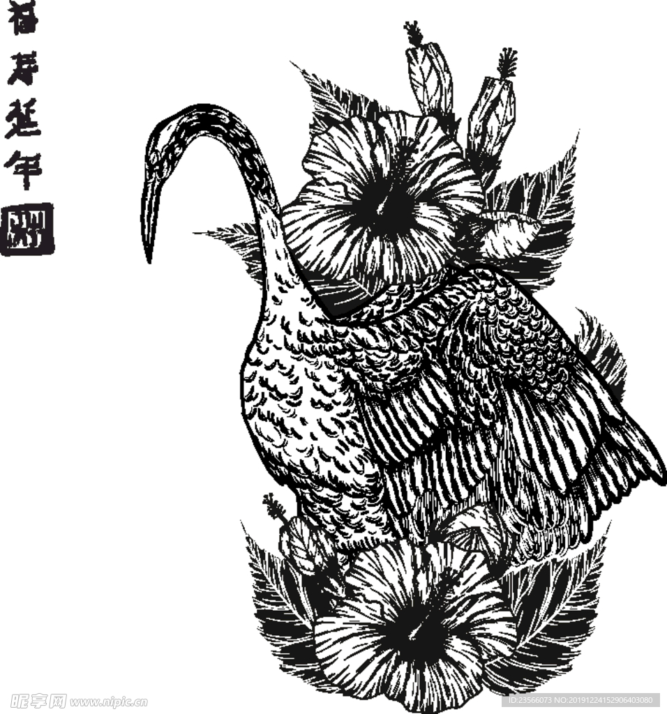纯色绘画植物花朵
