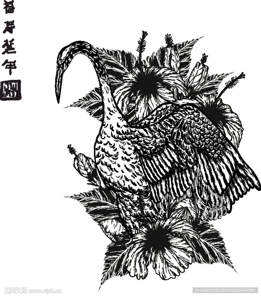 纯色绘画植物花朵