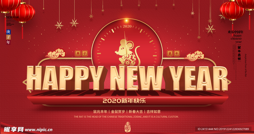 2020鼠年展板设计