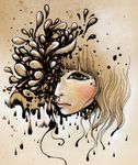 女生的脸与水珠