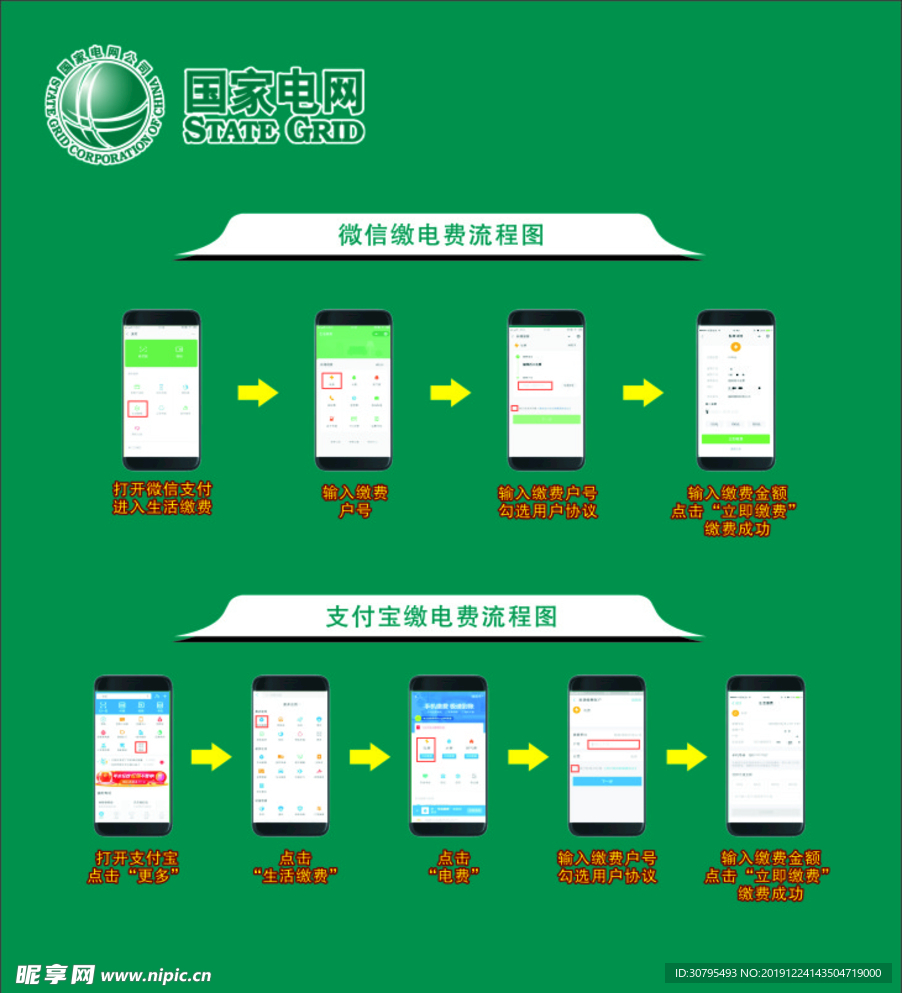 交电费流程图   微信  支付