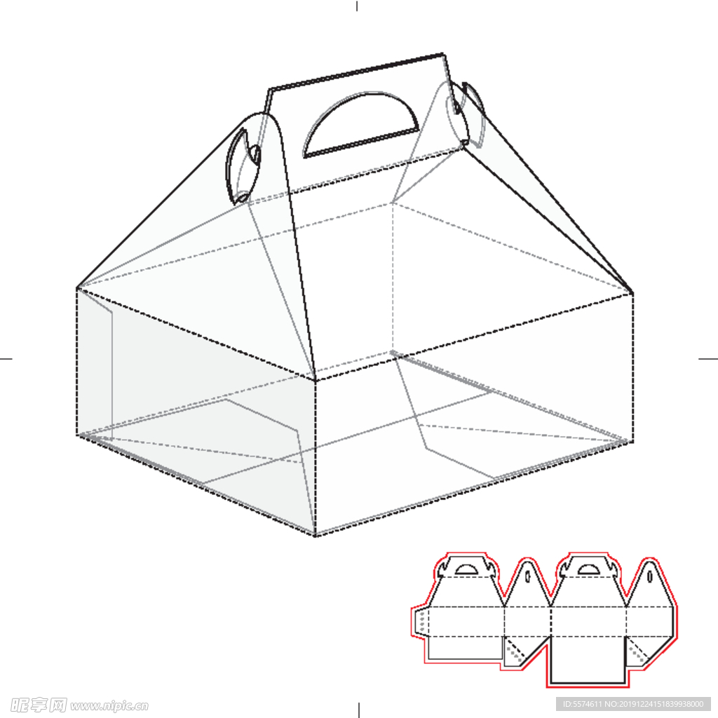 纸盒包装布局刀线图