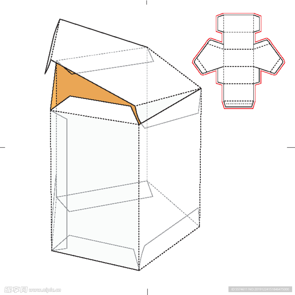 纸盒包装布局刀线图