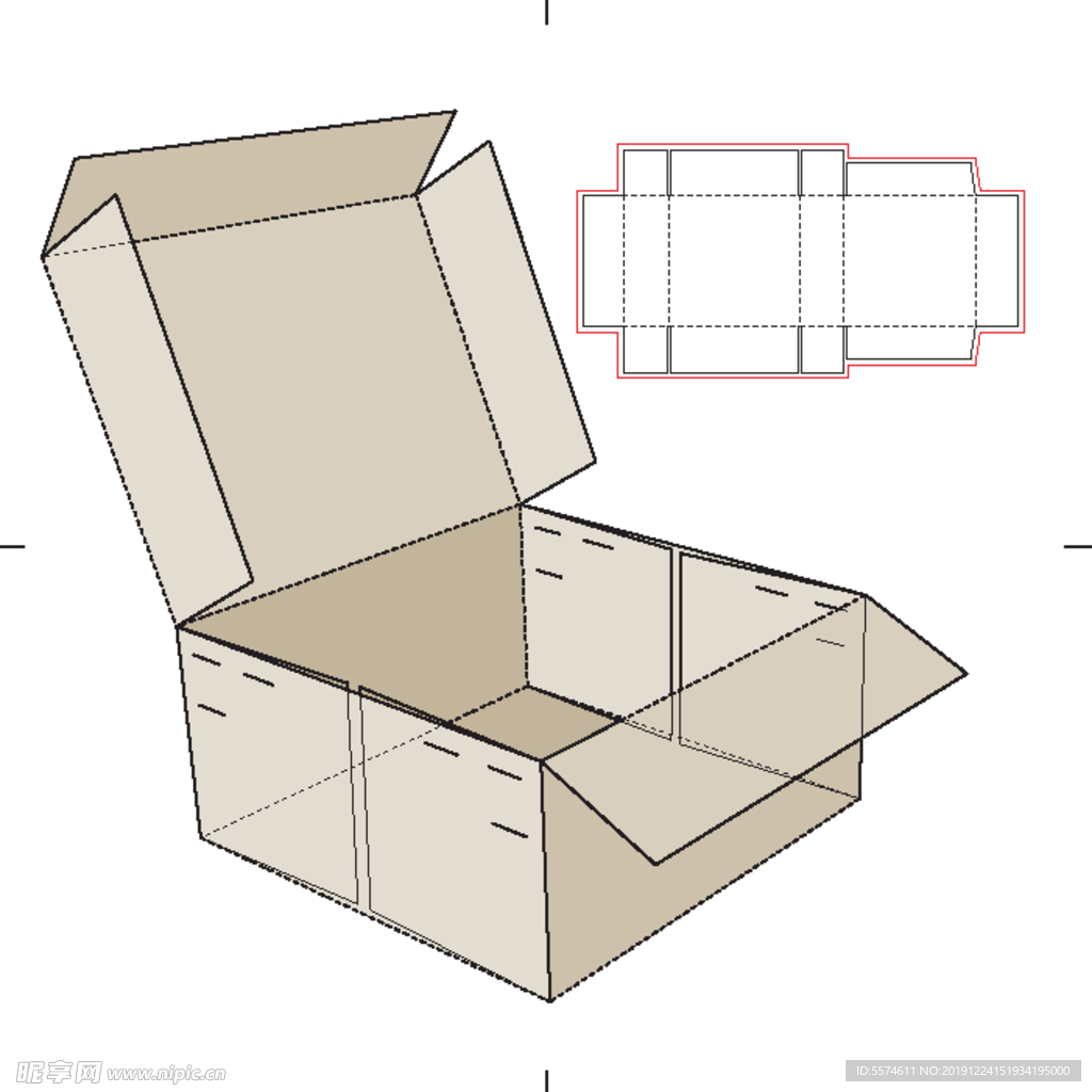 纸盒包装布局刀线图