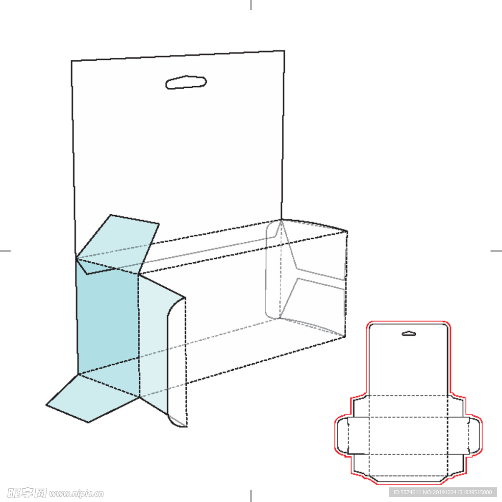 纸盒包装布局刀线图