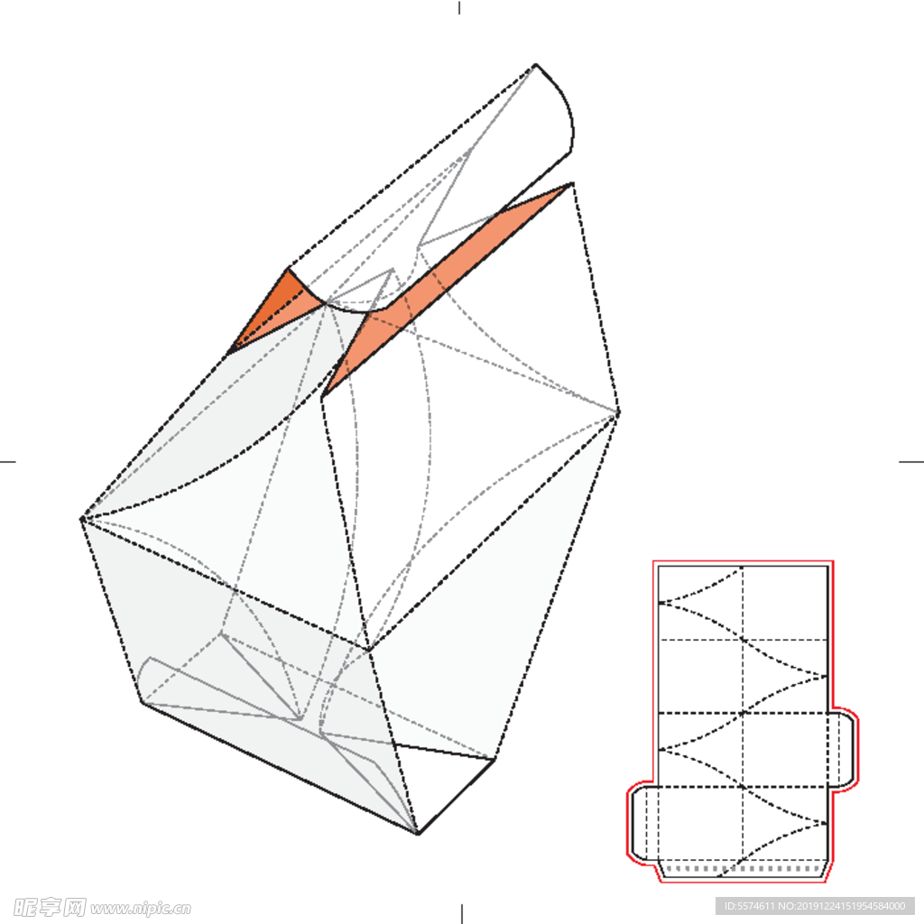 纸盒包装布局刀线图