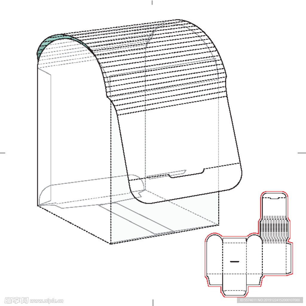 纸盒包装布局刀线图
