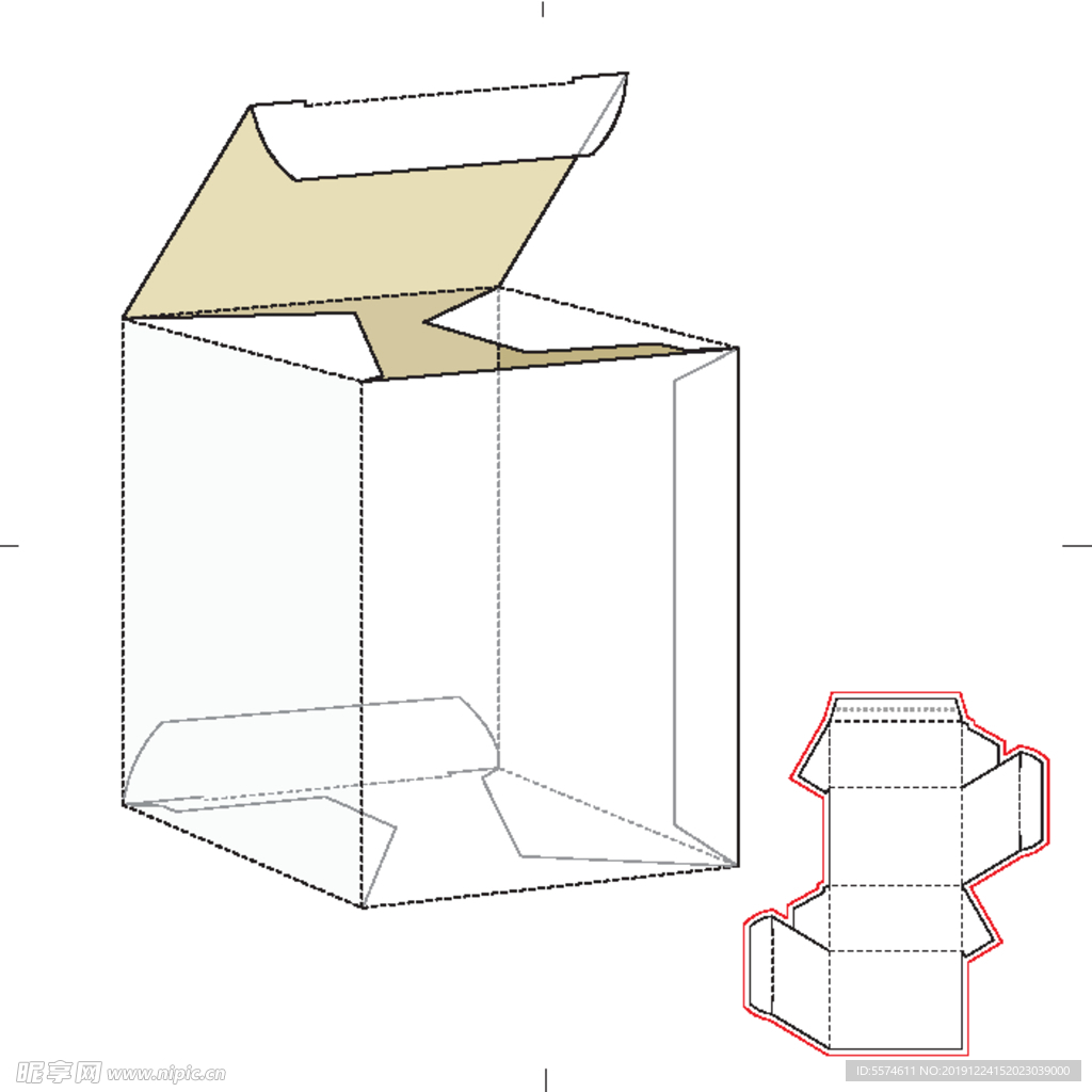 纸盒包装布局刀线图