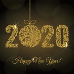创意新年2020矢量艺术字元素