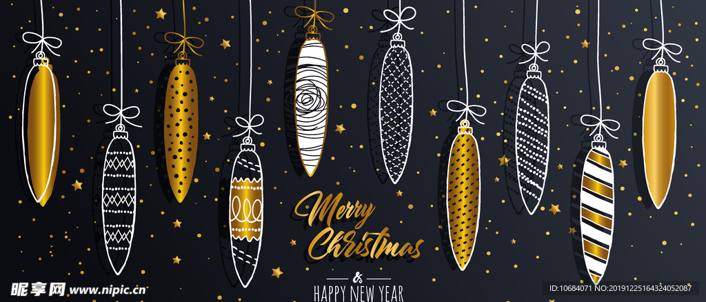 矢量圣诞雪花手绘线描元素