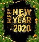 创意新年2020矢量艺术字元素