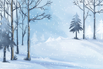 冬季雪景插画图案