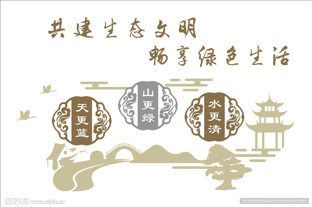 生态文明建设绿色生活文化墙