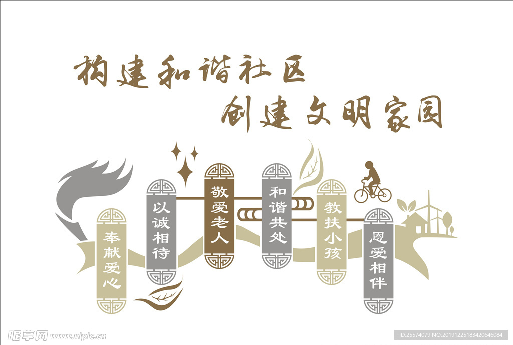 和谐社区文明家园文化墙