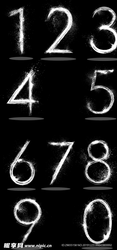 水墨数字 水墨倒计时