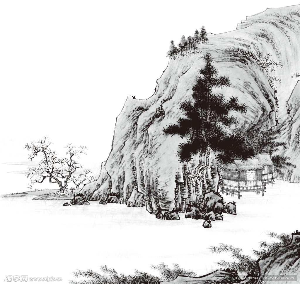 国画山川图片